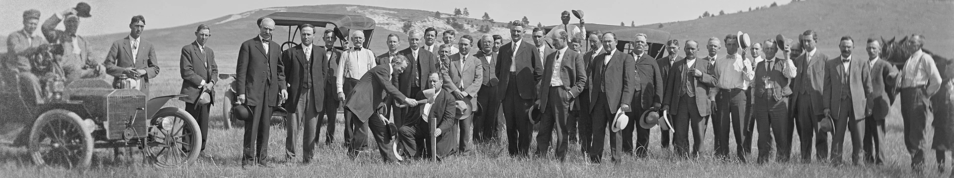 Large group of people at a groundbreaking ceremony