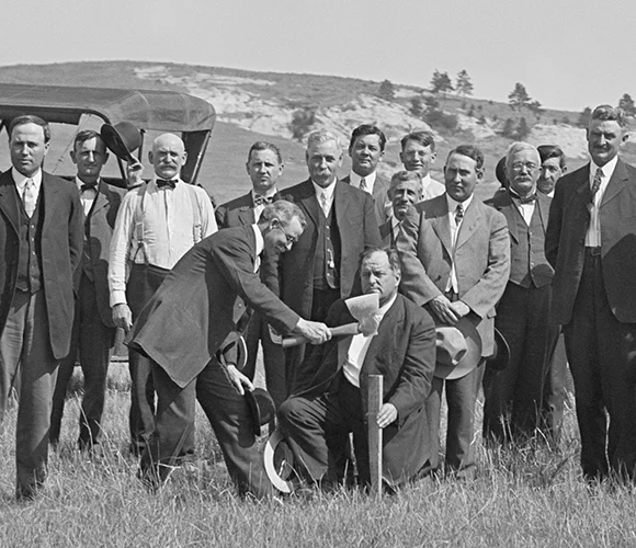 Large group of people at a groundbreaking ceremony