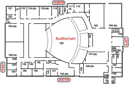 Memorial Hall floor plan diagram