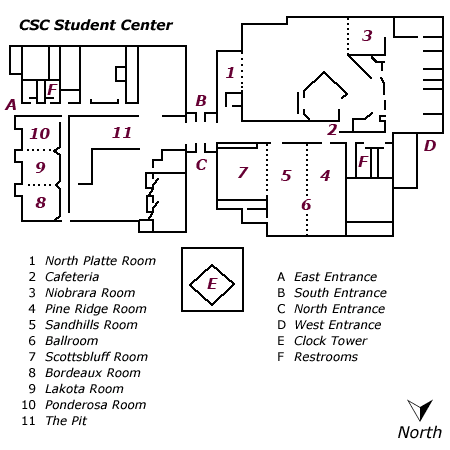 Student Center floor plan diagram