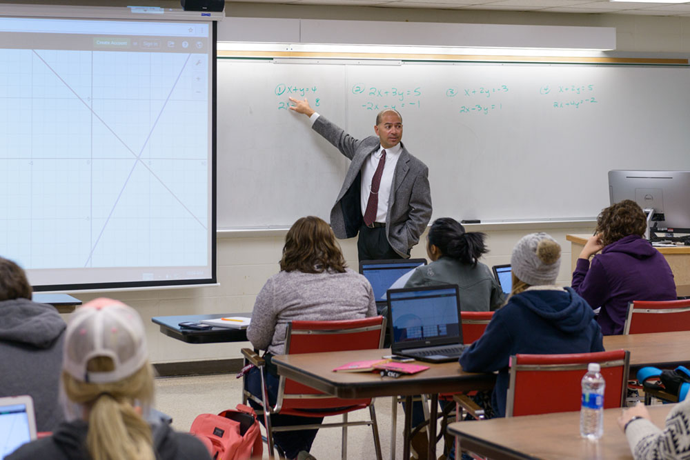 Students work on a math lesson