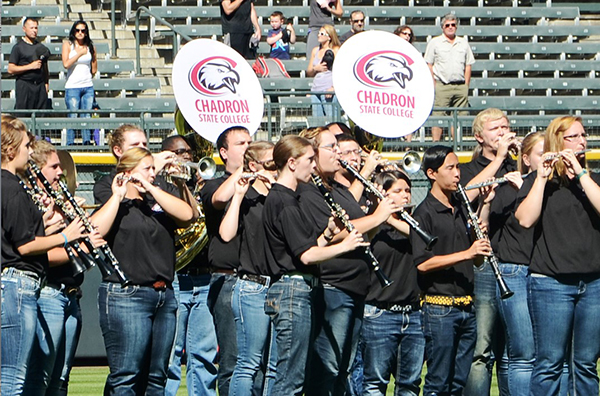 Eagle Band performing at a game