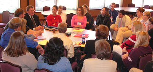 Commissioner of Education Doug Christensen speaks to a group of educators