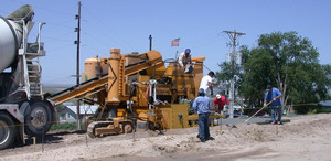 Concrete is poured for the Heritage Trail.