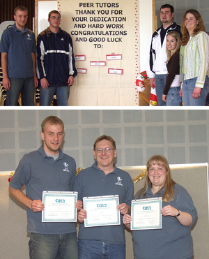 David Voltmer, Patrick Montague, Ryan Morgan, Ashley Pullen and Dani Dorshorst. Bottom, Voltmer, Rex Morrison and Roxann Gilbert.