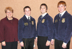 FFA students pose with their sponsor.