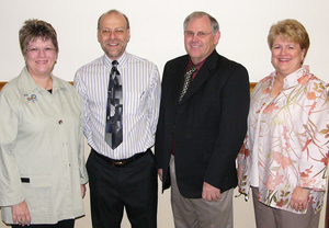 Dr. Margaret Crouse, Dr. Charles Snare and Dr. Gary White, and Dr. Lois Veath, vice president of academic affairs.