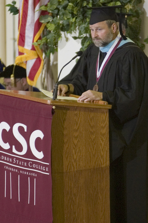 Steve Gardiner speaks at  the commencement ceremony.