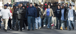 CSC students during the march for Martin Luther King.