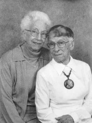 Billie Thornburg is shown with her sister Bertie Elfeldt in this photo from the book Billie wrote in 2002, 