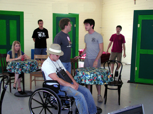 Members of the cast and crew at the Post Playhouse at Fort Robinson.