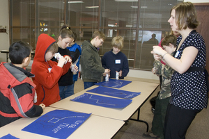 Students doing hands on experiment