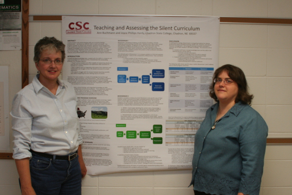 Dr. Joyce Hardy and Dr. Ann Buchmann are shown with the poster they developed and took to the recent conference in Washington, D.C.