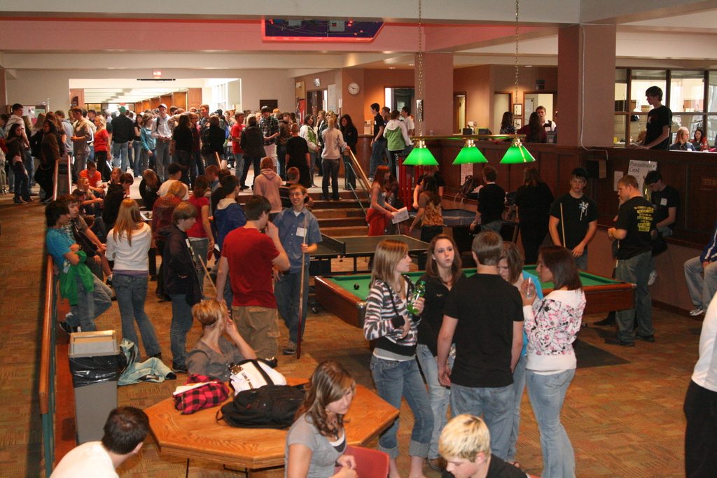 Student center full of students