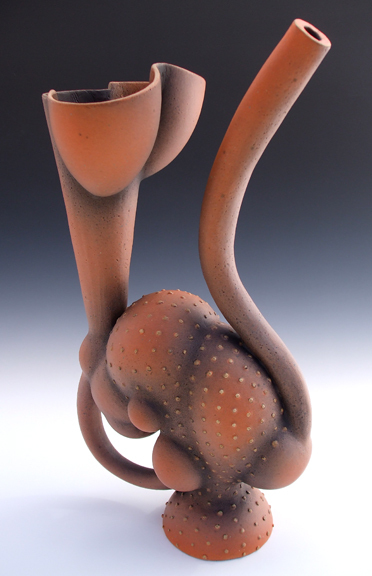 The Haptic Array Ewer, one of the many pieces of ceramics created by Paul F. Morris.