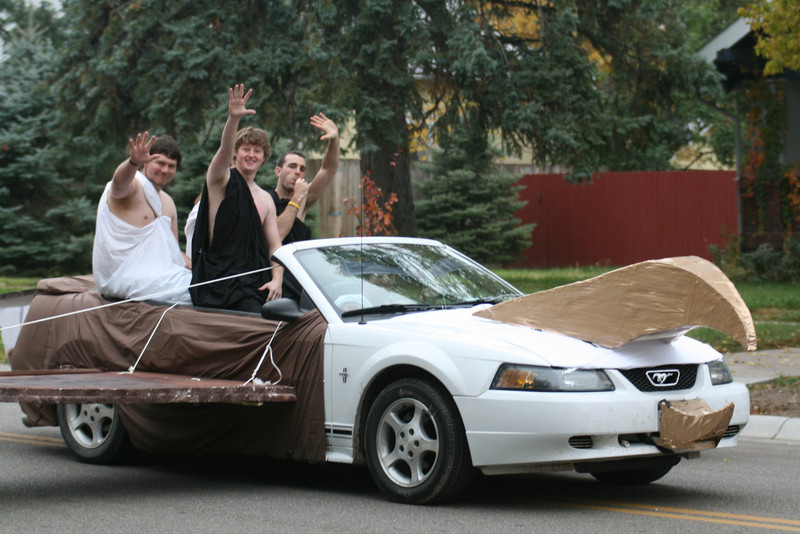 Omega Phi Rho transformed a Ford Mustang to an eagle to win the campus originality division.