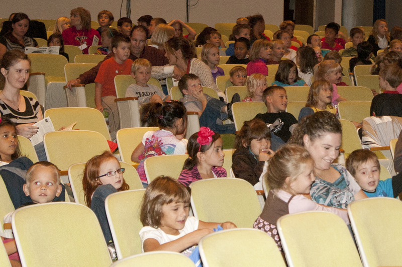Chadron area elementary students get ready for Chadron State College theatre program's production of 