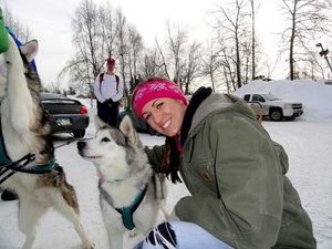 Mallory Irvine with a dog