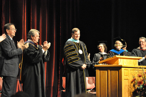 Dr, Randy Rhine receives a round of applause