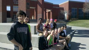 Students participating in the Bike for Burma event