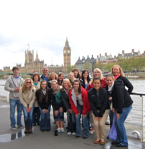 CSC students pose on a boat ride