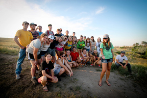 CSC students pose with a record setting projectile point