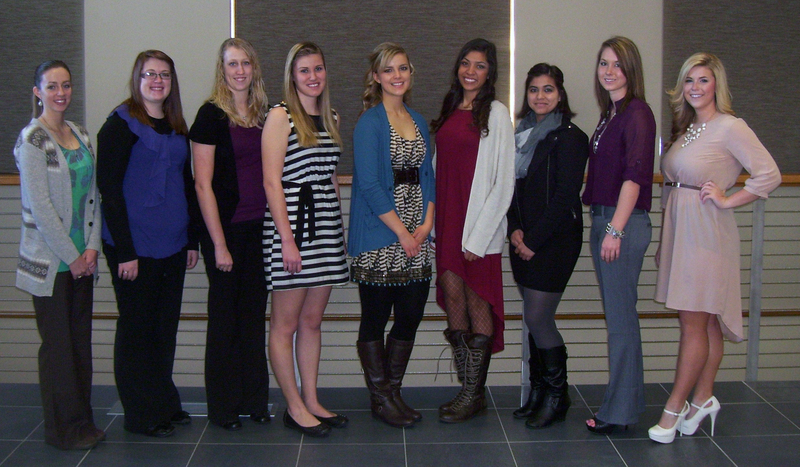 Left to right, Amy Deichert of Spearfish, S.D.; Stephanie Bailey of Rapid City, S.D., Abby Gibson of Springview, Neb, Cathryn Zentner of Cairo, Neb., Cheyenne Deering of Wall, S.D., Erika Roybal of Denver, Colo., Jennie Robbins of Mitchell, Neb.; Samantha Eickleberry of Damar, Kan., and Justy Bullington, Mullen.