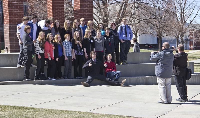 Wright High School students pose for a photo after competing in the 53rd Annual Scholastic Contest at Chadron State College Friday.