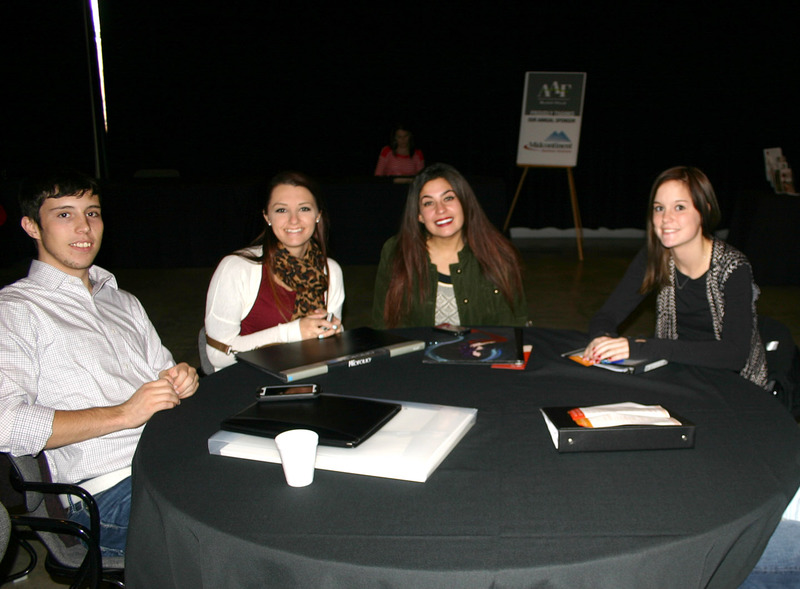 Chadron State College students at the American Advertising Federation-Black Hills Student Summit Nov. 18 in Rapid City, South Dakota. From left, Troy Fields of Halsey, Neb., Tauna Letcher of Hay Springs, Neb., Taylor Cobb of Colorado Springs, Colo. and Holli Schmitz of Valentine, Neb. (Courtesy photo)