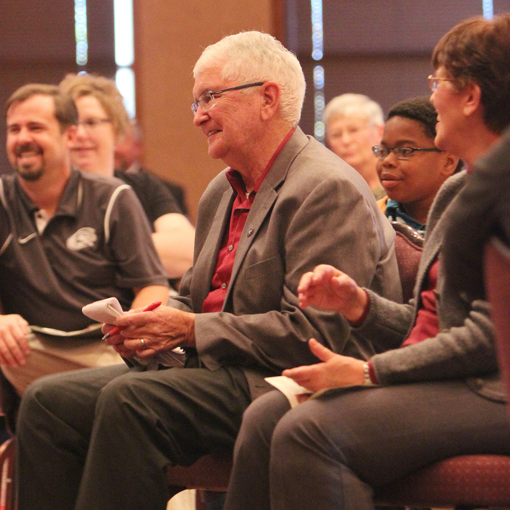 More than 175 people attended a brunch to honor longtime Chadron State College employee Con Marshall Saturday morning in the Student Center. (Photo by Shaun Wicen)