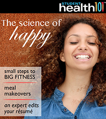 Current cover of Student Health 101, a new online magazine at Chadron State College.