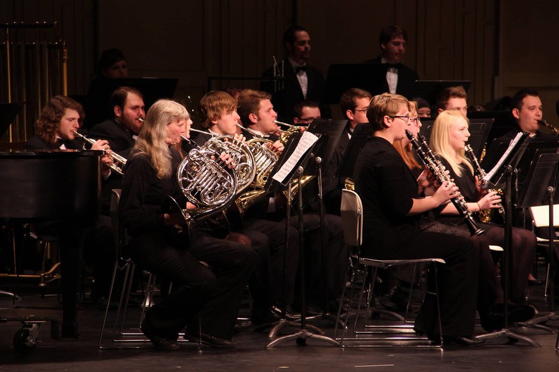 Dr. Sid Shuler performs with the Chadron State College Wind Symphony