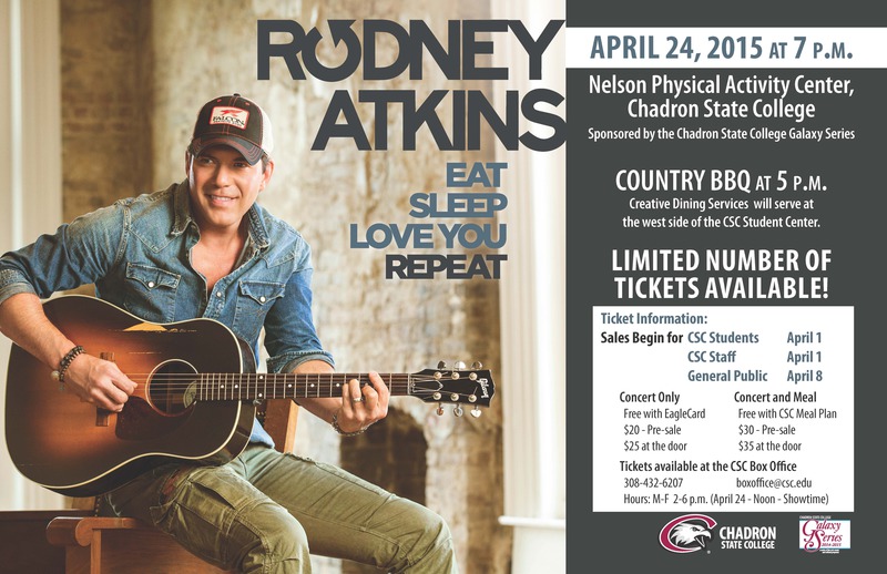 Flier for Rodney Atkins Concert Information