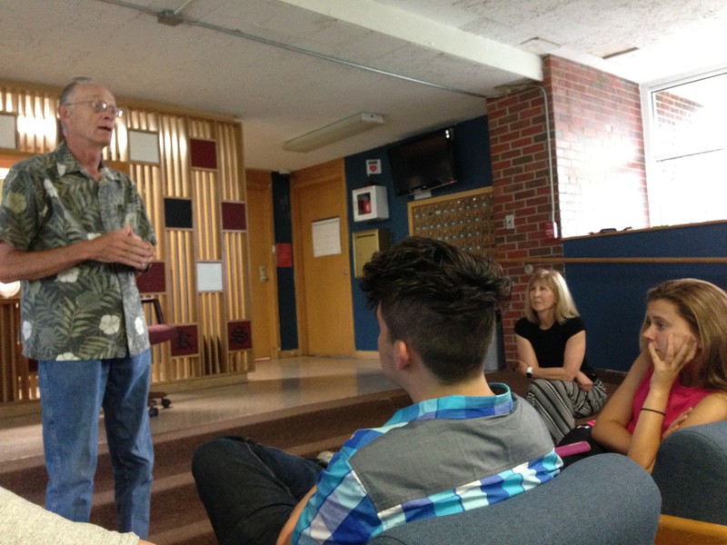 John Coates speaks to students enrolled in the Upward Board Summer Program