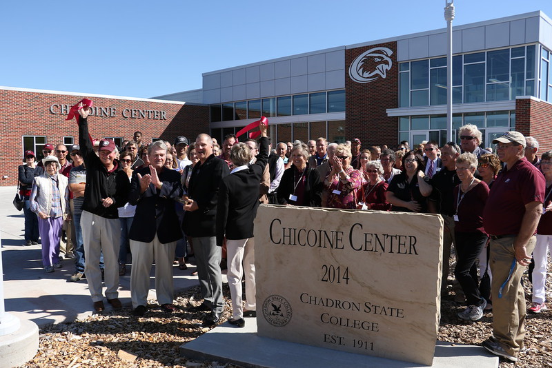 Chadron State College, Chadron State Foundation and Nebraska State College System officials, alumni, donors and supporters celebrated the dedication of the Chicoine Center