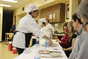 A student competing in the Eagle Cook-Off