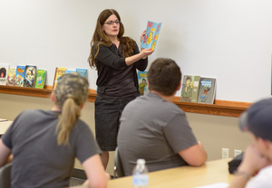 Elisabeth Ellington demonstrates reading aloud