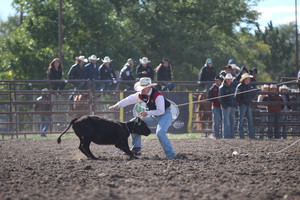 Lane Day in the tie down roping event