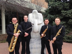 CSC Saxophone Quartet poses for a photo