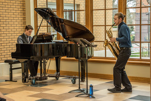 Drew Kasch performs at his saxophone recital