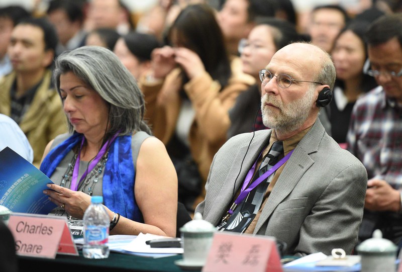 Chadron State College Vice President of Academic Affairs Dr. Charles Snare, right, at the second U.S.-China Smart Education Conference March 18-20, 2017, in Beijing.