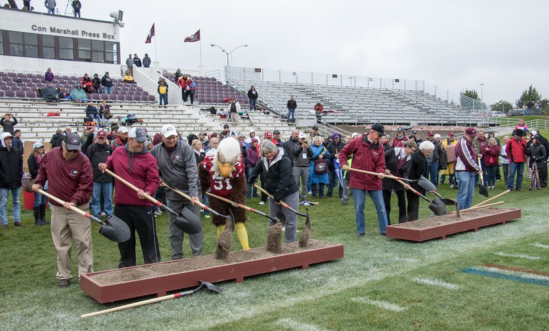 Groundbreaking ceremony for the new Chadron State College Sports Complex Saturday, Sept. 23, 2017.