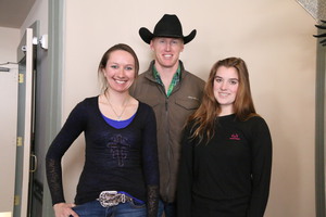 Three students pose for photo