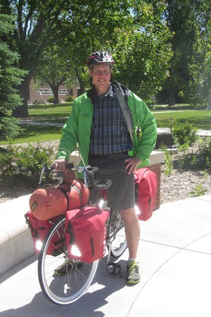 Dr. Kurt Kinbacher on bicycle