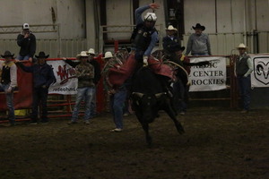 Ethan Lesiak riding bull