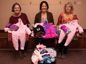 Tammy Zuver, Colette Fernandez, and Sherrie Emerson at Clothing Drive