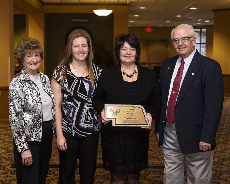 Chadron State College alumni Terri Haynes was inducted in the Nebraska Aviation Hall of Fame Jan. 24, 2019