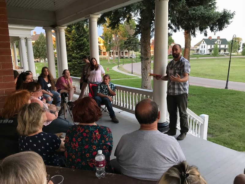 Markus Jones speaks at the 2018 Story Catcher Writing Workshop and Festival at Fort Robinson State Park.