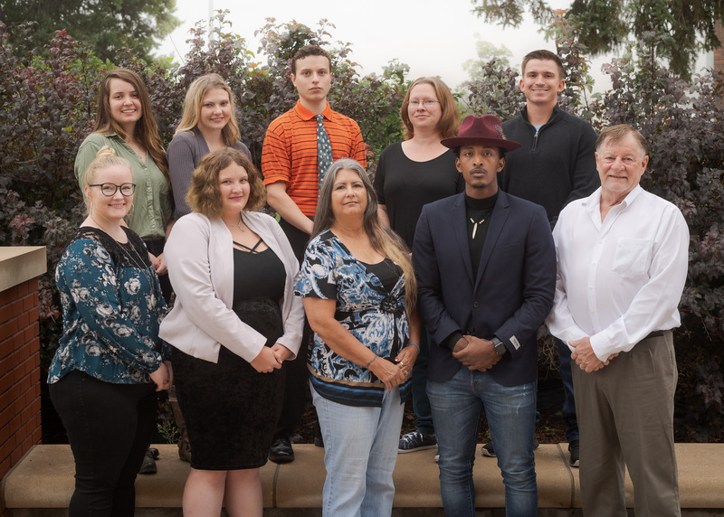 The 2019 Social Work class. Front row, from left: Emily Parker, Michaela Hill, Virginia Renee Spotted Thunder, Jeff Mugongo, Bruce Hoem. Back row: Leslie Beckman, Kali Ritterbush, Mitchell Martin, Toi Riggs, Brent Barge.