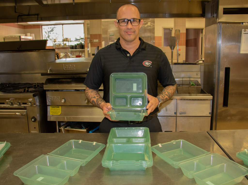 Aladdin Food Service Director Stewart Lavender in the Student Center kitchen